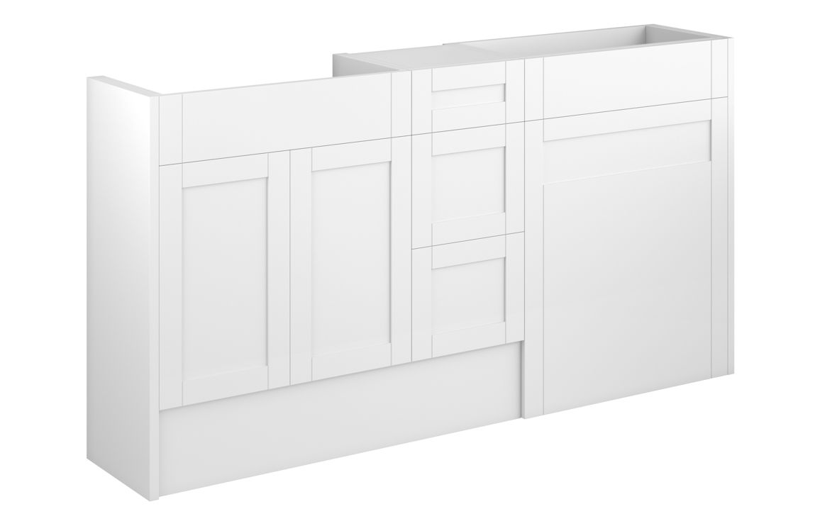 Arizona 1536mm Standard Basin WC & 3 Drawer Unit Pack - Matt White (Oak Cab)