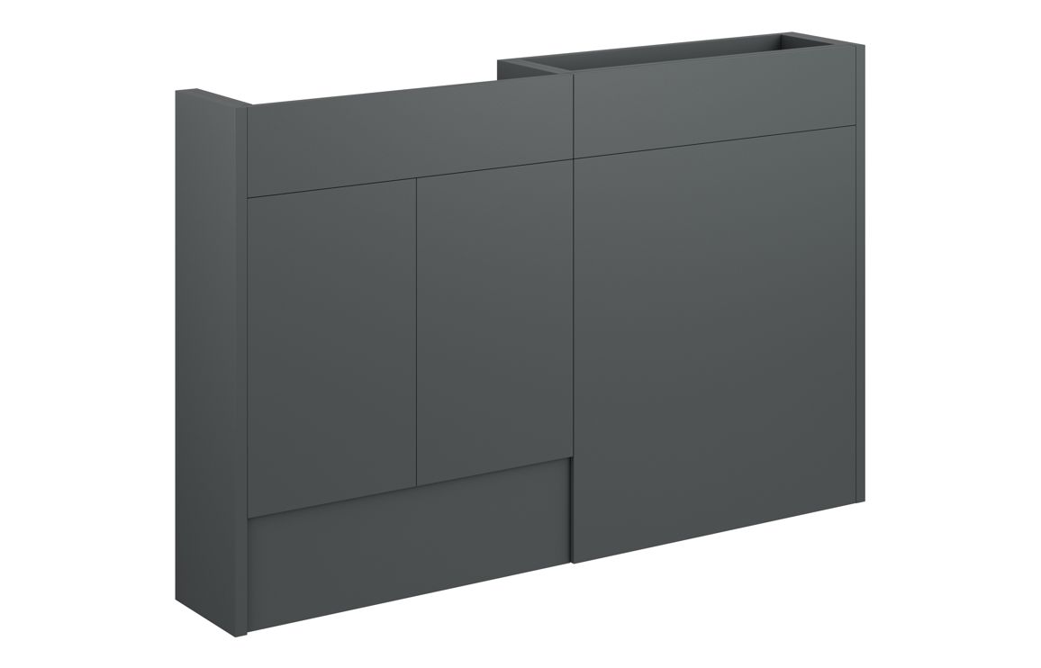 Nevada 1236mm Slim Basin & WC Unit Pack - Matt Graphite Grey (Grey Cab)