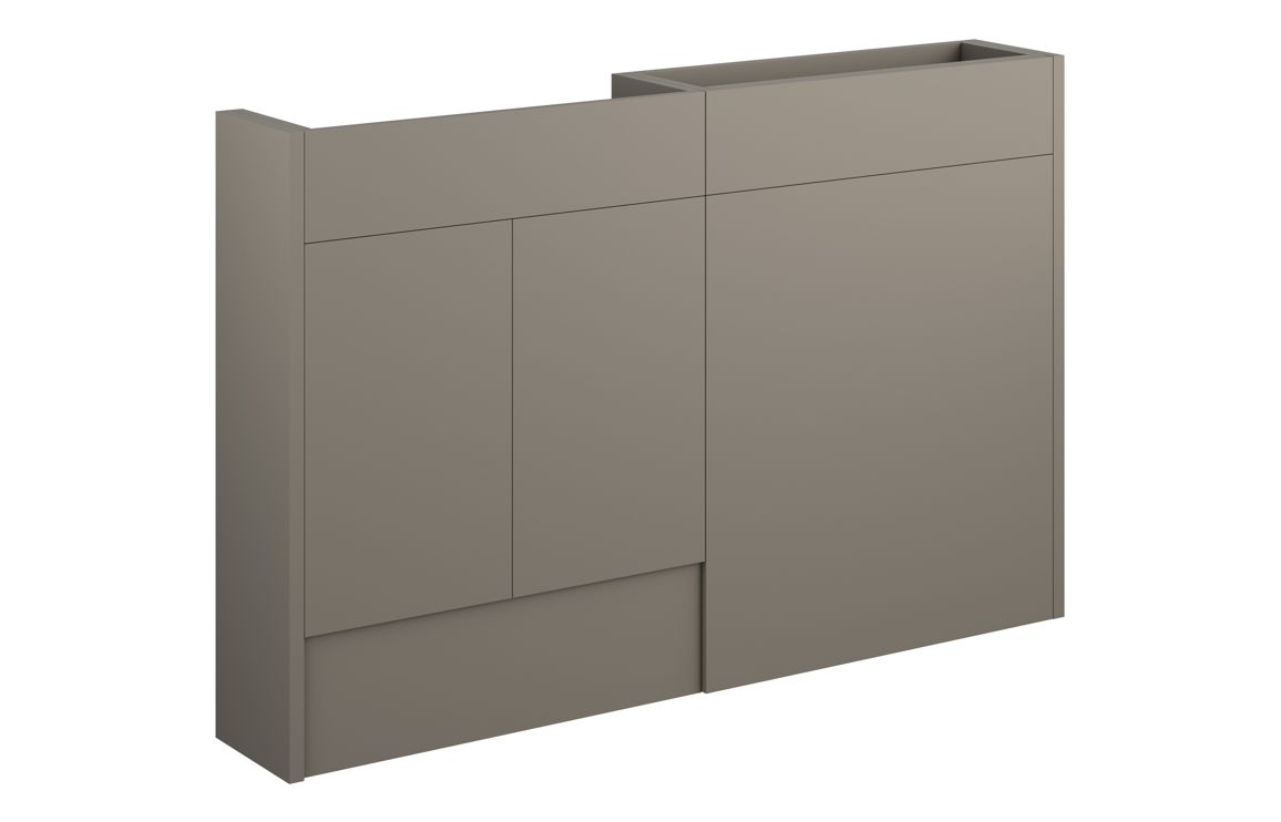 Nevada 1236mm Slim Basin & WC Unit Pack - Matt Stone (Grey Cab)