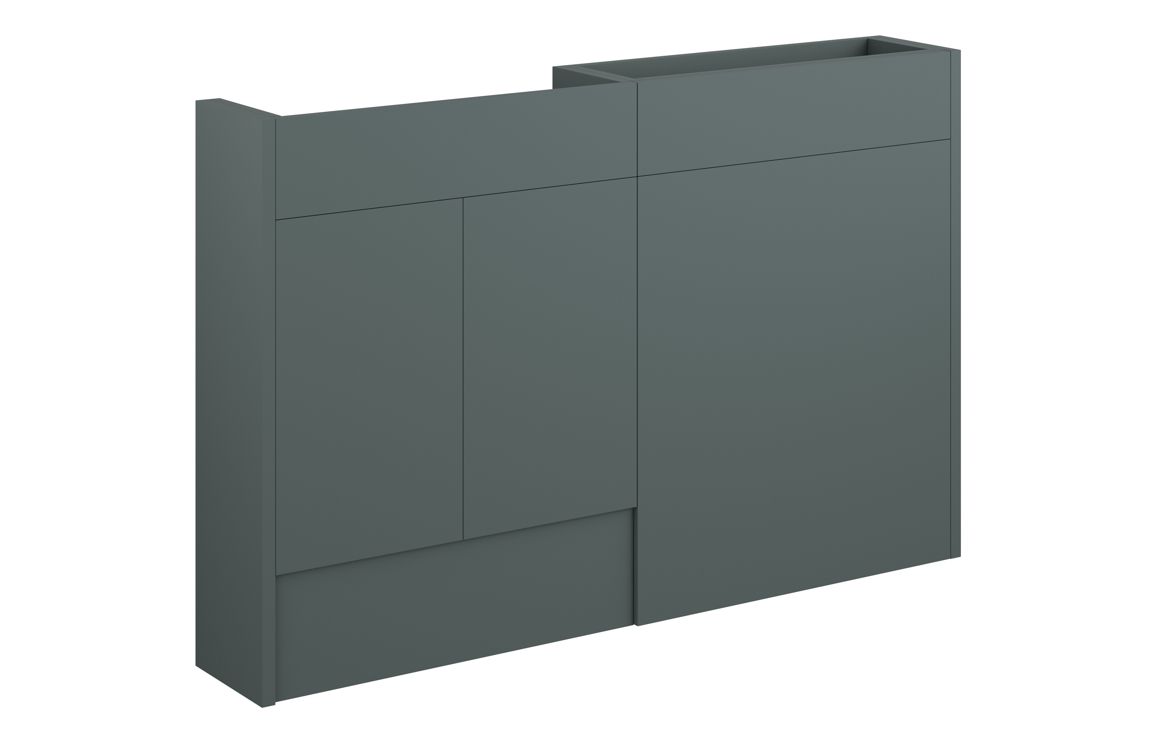 Nevada 1236mm Slim Basin & WC Unit Pack - Matt Green (Grey Cab)