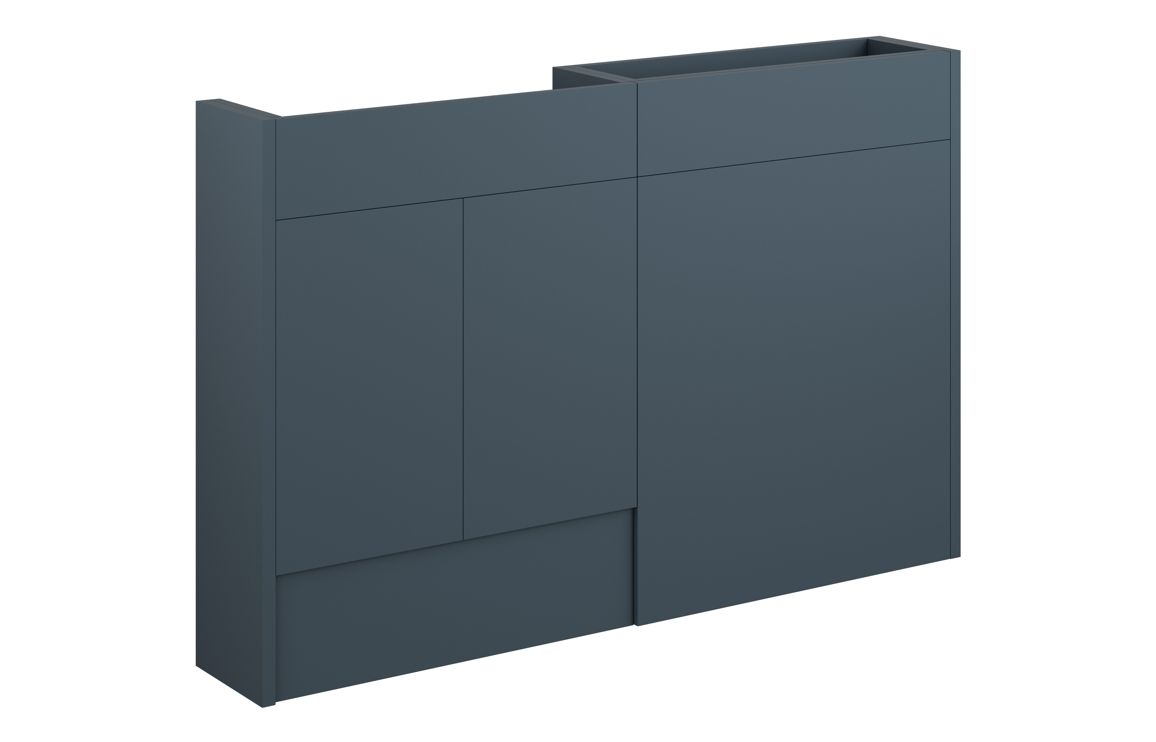 Nevada 1236mm Slim Basin & WC Unit Pack - Matt Arley Blue (Grey Cab)