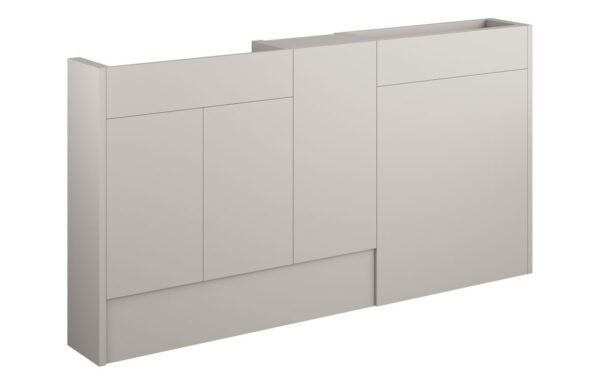 Nevada 1536mm Slim Basin WC & 1 Door Unit Pack - Matt Dove Grey (Grey Cab)