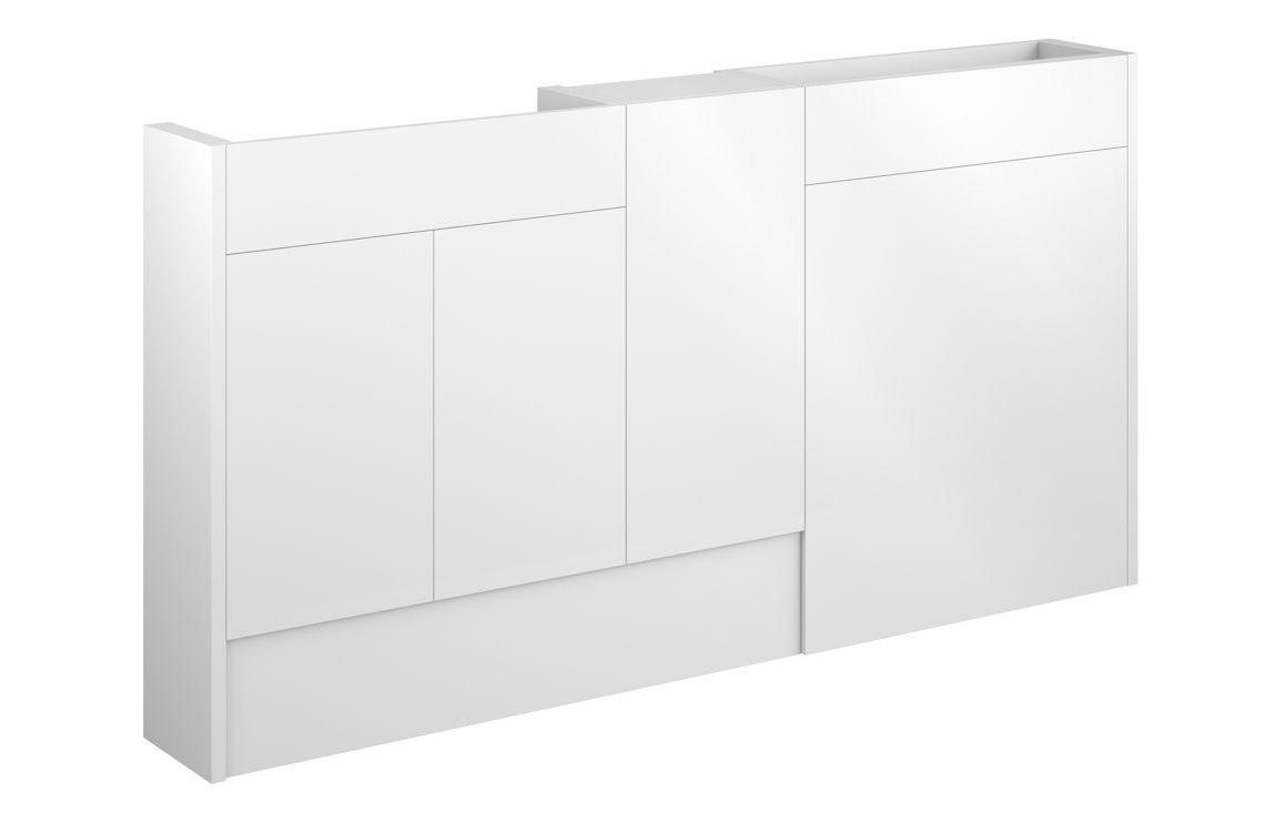 Nevada 1536mm Slim Basin WC & 1 Door Unit Pack - White Gloss (Oak Cab)