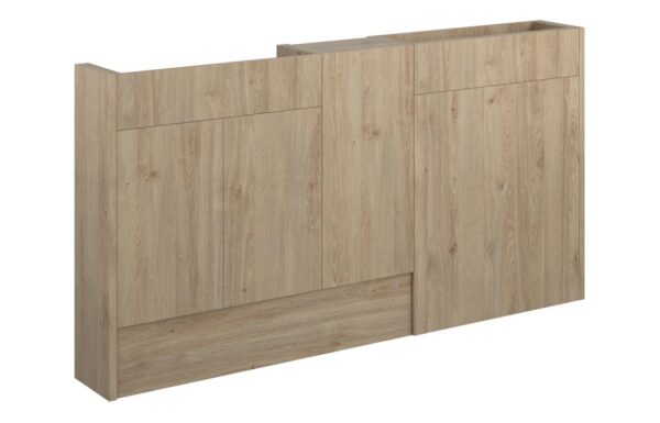 Nevada 1536mm Slim Basin WC & 1 Door Unit Pack - Havana Oak (Grey Cab)