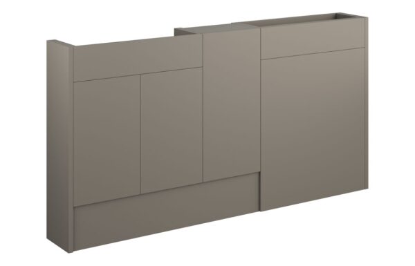 Nevada 1536mm Slim Basin WC & 1 Door Unit Pack - Matt Stone (Grey Cab)