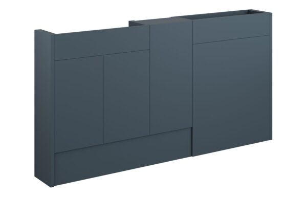 Nevada 1536mm Slim Basin WC & 1 Door Unit Pack - Matt Arley Blue (Grey Cab)