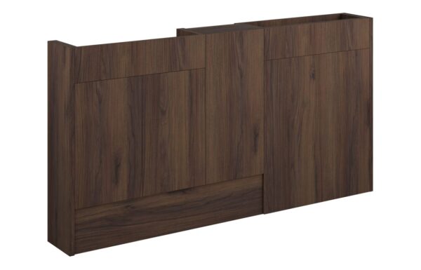 Nevada 1536mm Slim Basin WC & 1 Door Unit Pack - Warm Walnut (Grey Cab)