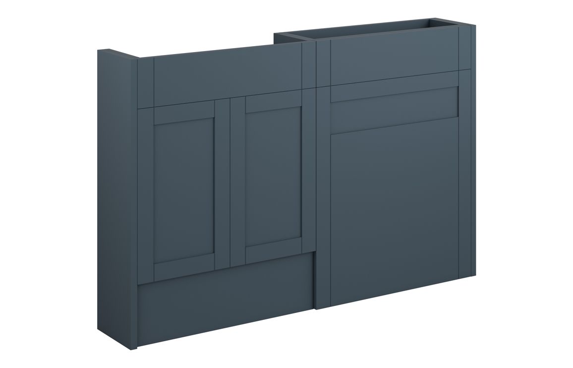 Arizona 1236mm Slim Basin & WC Unit Pack - Matt Arley Blue (Grey Cab)