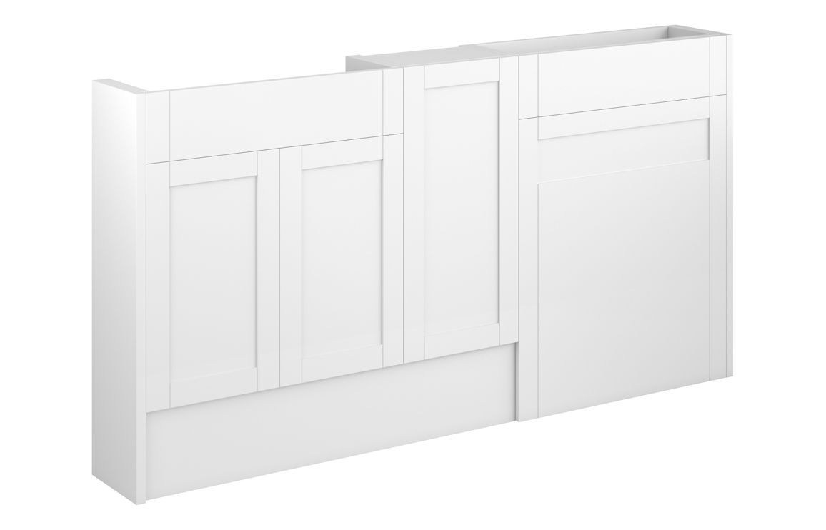 Arizona 1536mm Slim Basin WC & 1 Door Unit Pack - Matt White (Oak Cab)