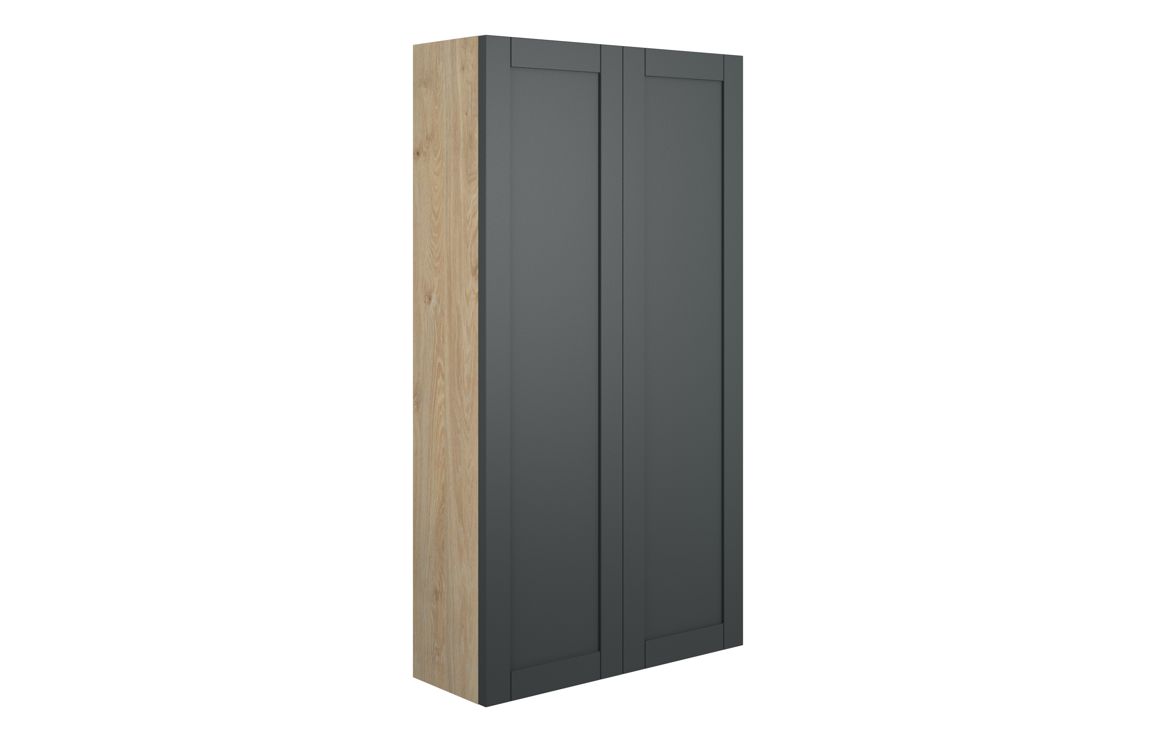 Arizona 600mm Slim 2 Door Storage Unit - Matt Graphite Grey (Oak Cab)