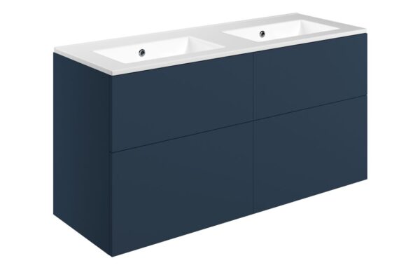 Oregon 1210mm Wall Hung 4 Drawer Basin Unit & 0TH Basin - Matt Deep Blue