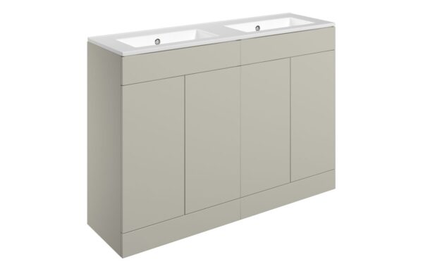 Oregon 1210mm Floor Standing 4 Door Basin Unit & 0TH Basin - Matt Latte