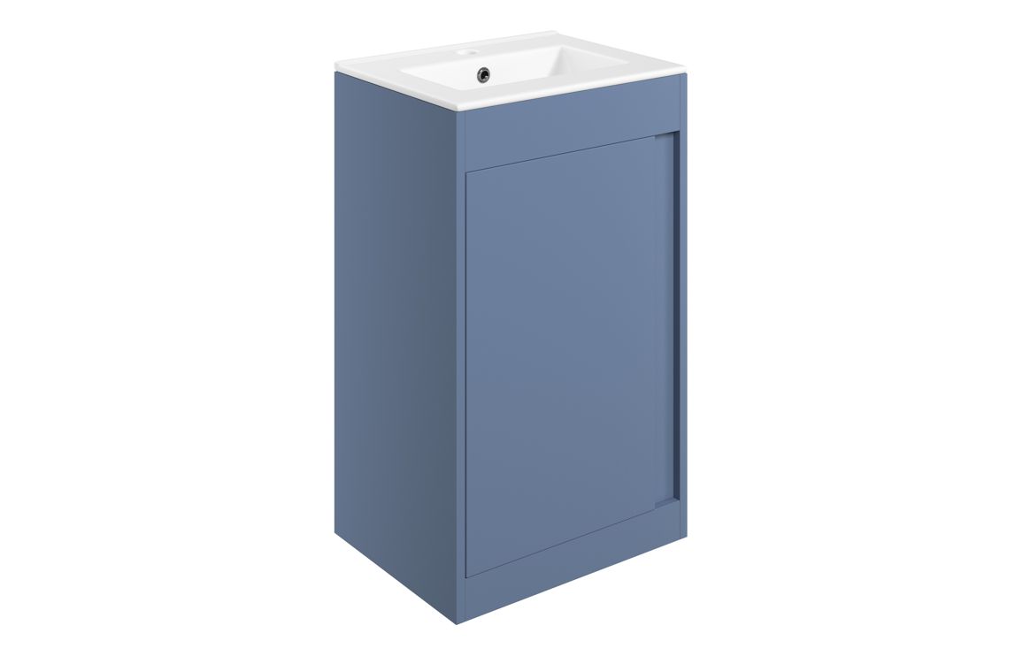Dakota 510mm Floor Standing Unit Inc. Basin - Matt Misty Blue