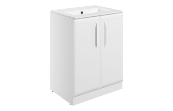 Colorado 615mm Floor Standing 2 Door Basin Unit w/0TH Basin - Matt White