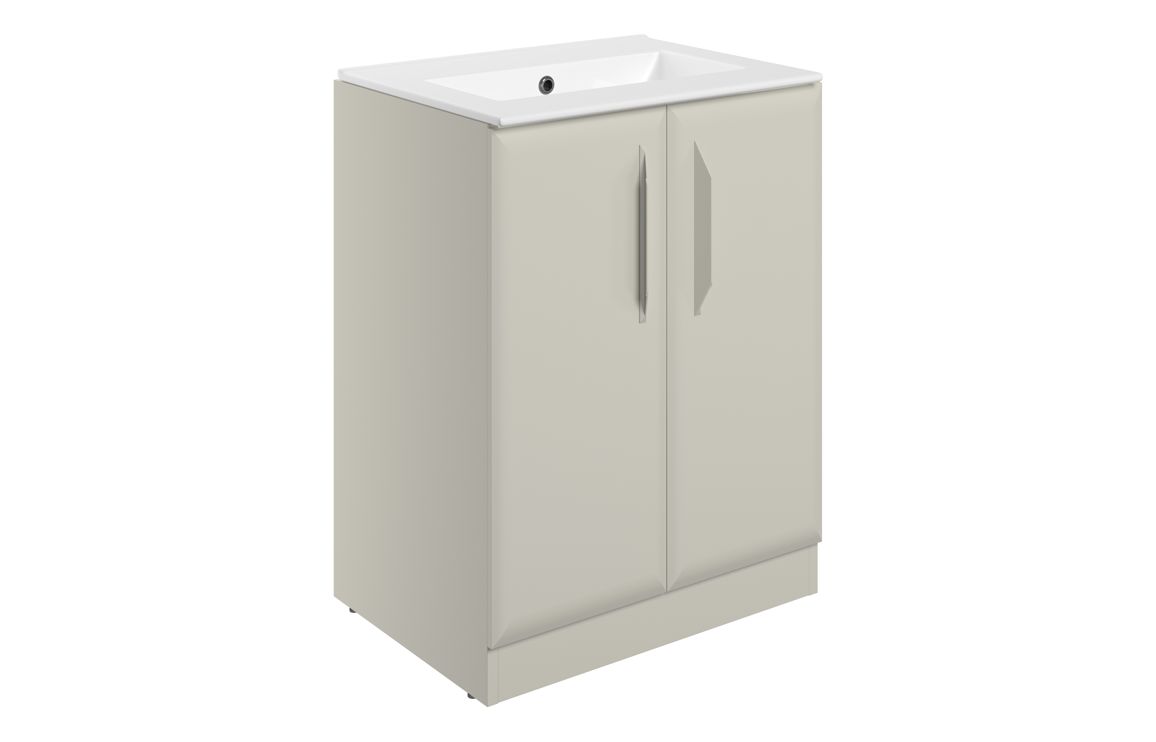 Colorado 615mm Floor Standing 2 Door Basin Unit w/0TH Basin - Matt Latte