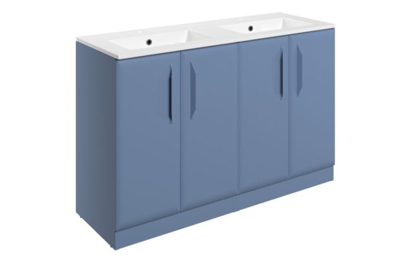 Colorado 1210mm Floor Standing 4 Door Basin Unit w/2TH Basin - Matt Misty Blue
