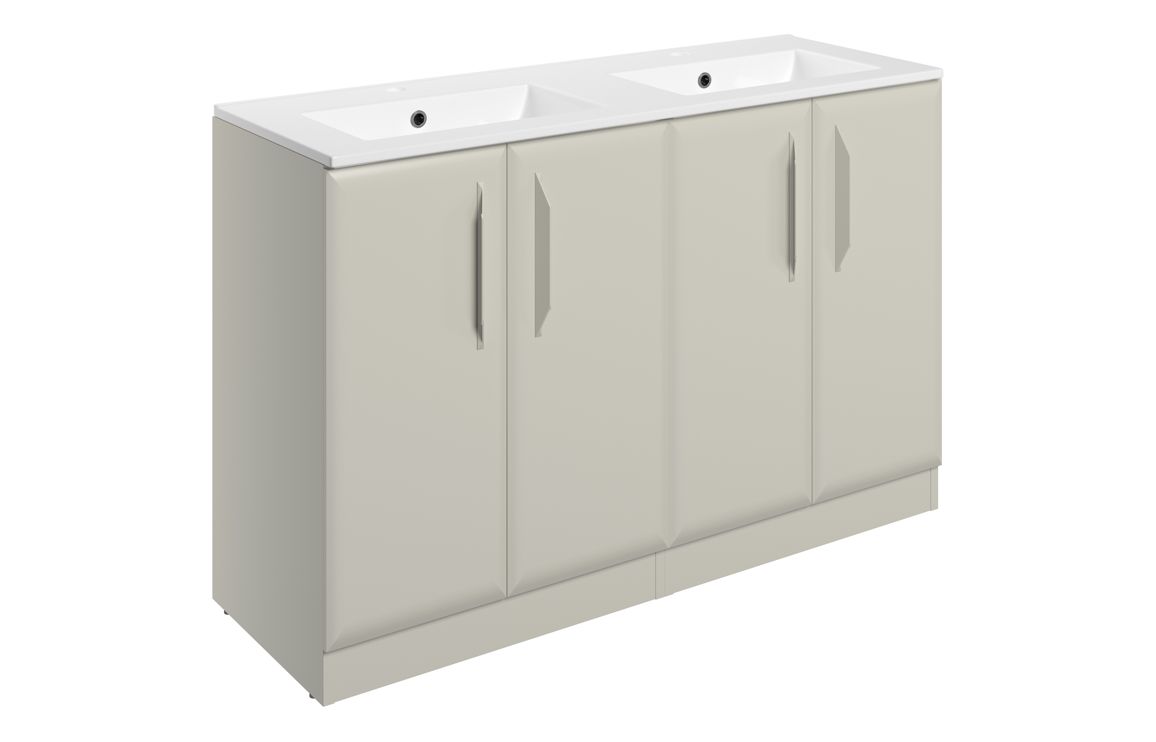 Colorado 1210mm Floor Standing 4 Door Basin Unit w/2TH Basin - Matt Latte