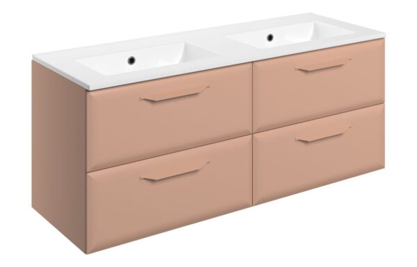 Colorado 1210mm Wall Hung 4 Drawer Basin Unit w/0TH Basin - Matt Apricot
