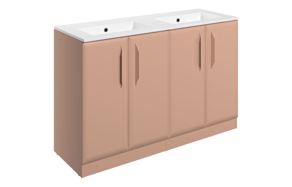 Colorado 1210mm Floor Standing 4 Door Basin Unit w/0TH Basin - Matt Apricot