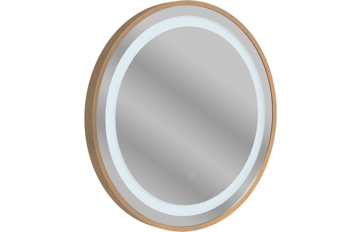 Croy 600mm Round Front-Lit LED Mirror - Brushed Bronze