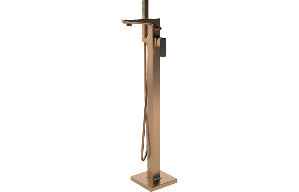 Kagera Floor Standing Bath/Shower Mixer - Brushed Bronze