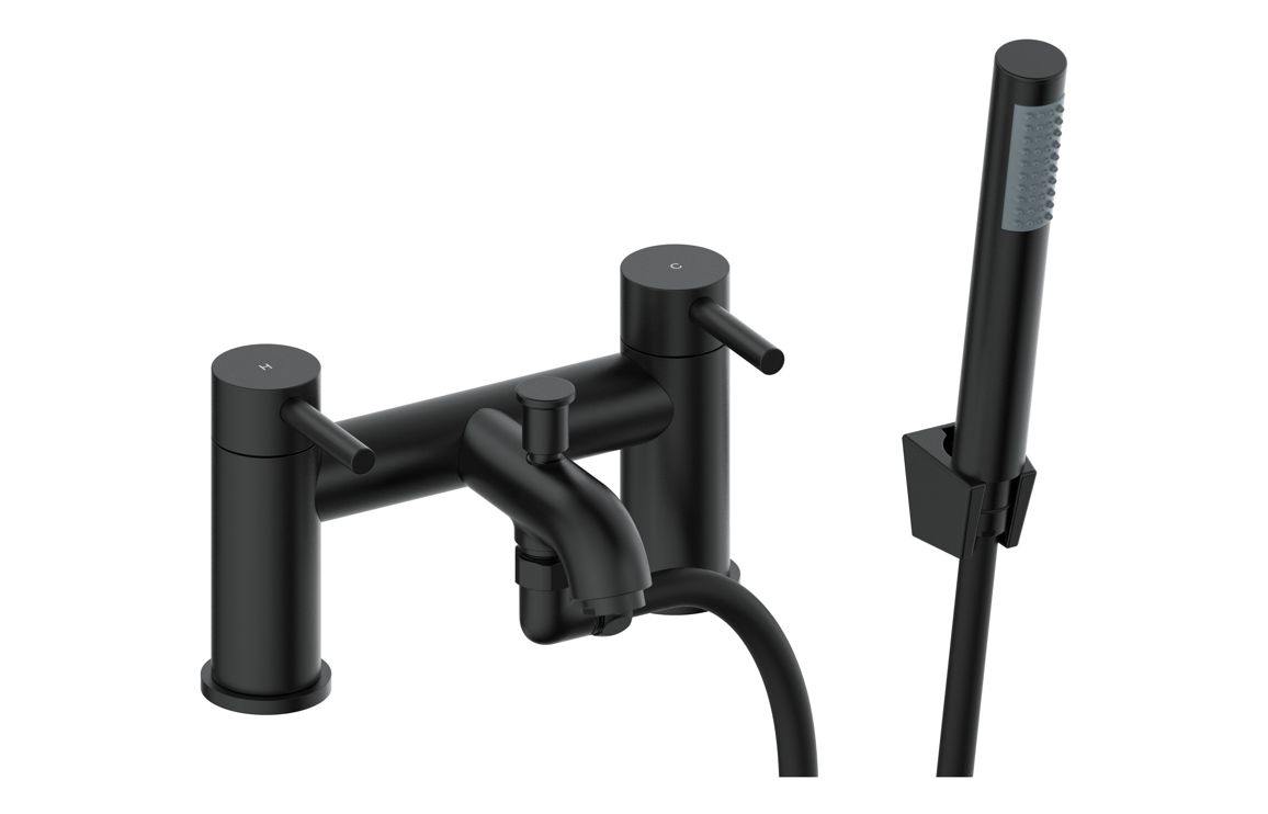 Tortum Bath/Shower Mixer & Bracket - Matt Black