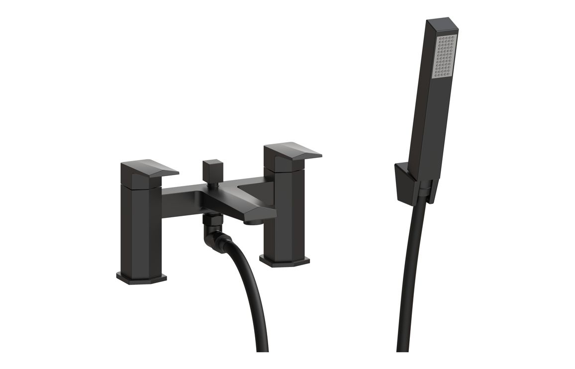 Malbec Bath/Shower Mixer & Bracket - Matt Black