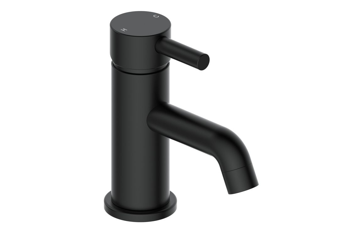 Tortum Cloakroom Basin Mixer & Waste - Matt Black