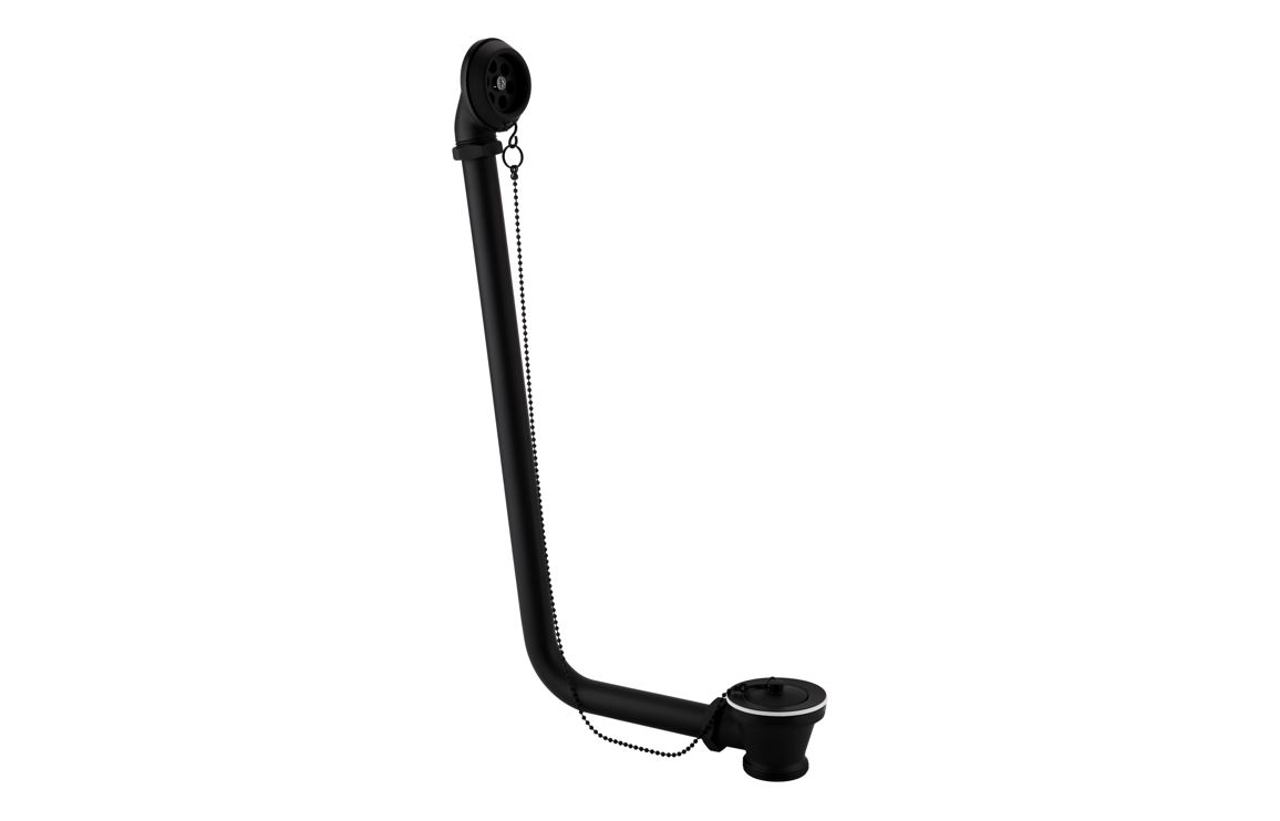 Exposed Bath Plug & Chain Waste - Matt Black