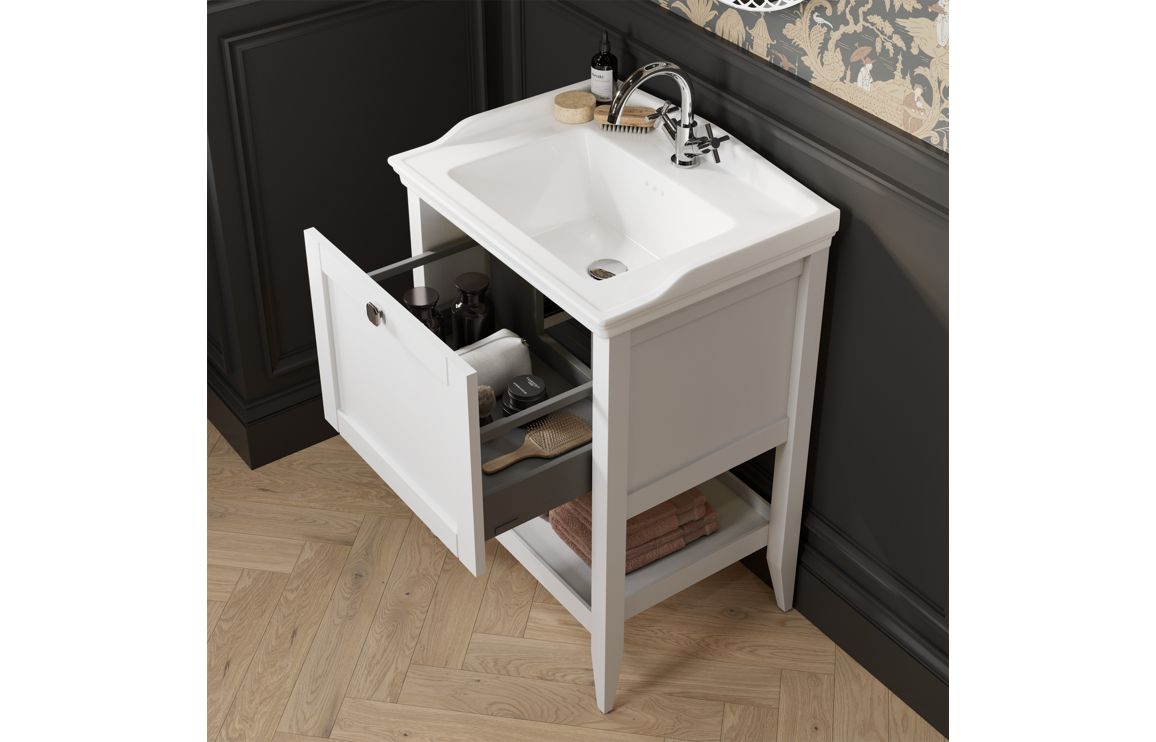 Missouri 470mm Floor Standing 1 Door Midi Boy Unit - Matt White - Image 3
