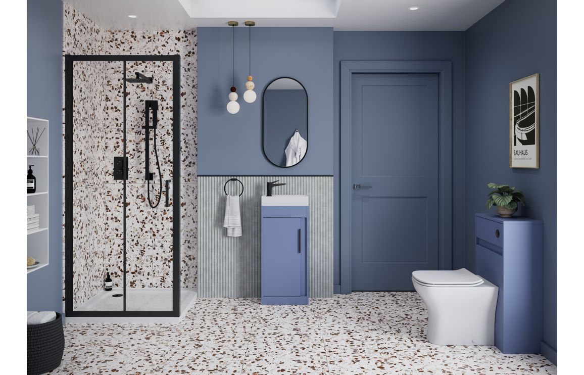 Dakota 500mm Floor Standing WC Unit - Matt Misty Blue - Image 2