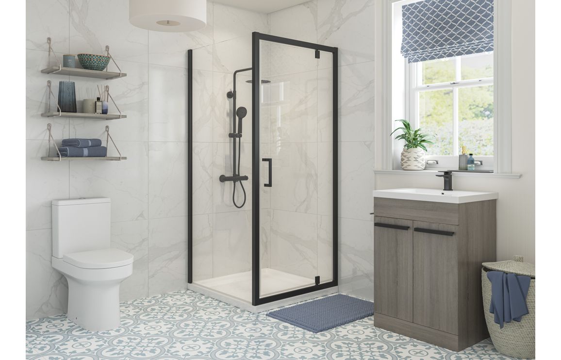 Options 900mm Pivot Door - Matt Black - Image 2