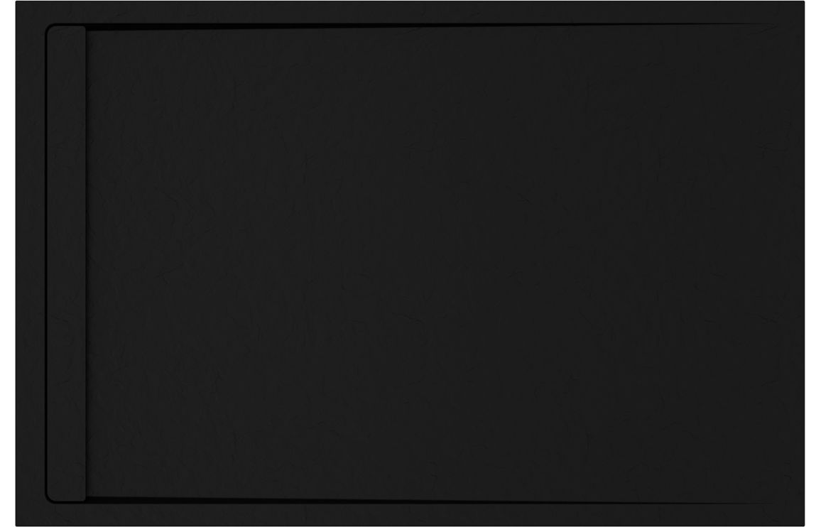 30mm Slate 1200x800mm Rectangular Tray & Waste - Black - Image 2