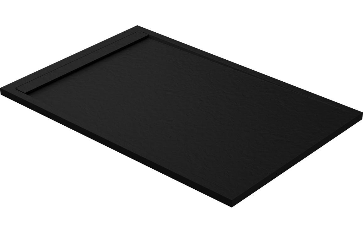 30mm Slate 1200x800mm Rectangular Tray & Waste - Black