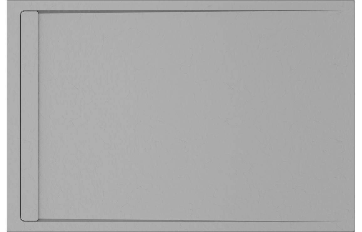30mm Slate 1600x800mm Rectangular Tray & Waste - Grey - Image 2