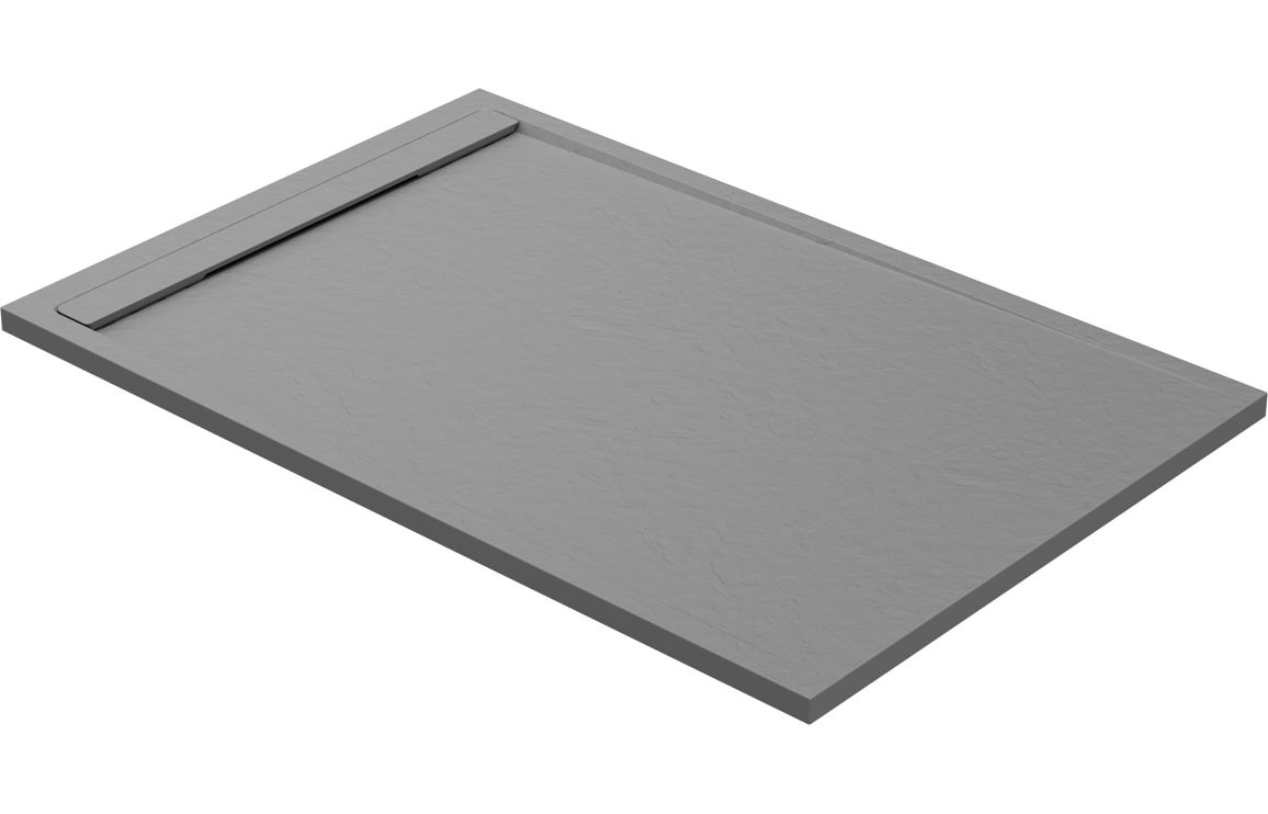 30mm Slate 1600x800mm Rectangular Tray & Waste - Grey