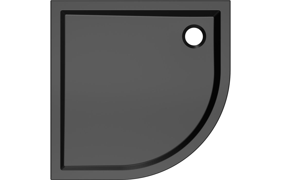 40mm Low Profile 800mm Quadrant Tray & Waste - Matt Black - Image 2