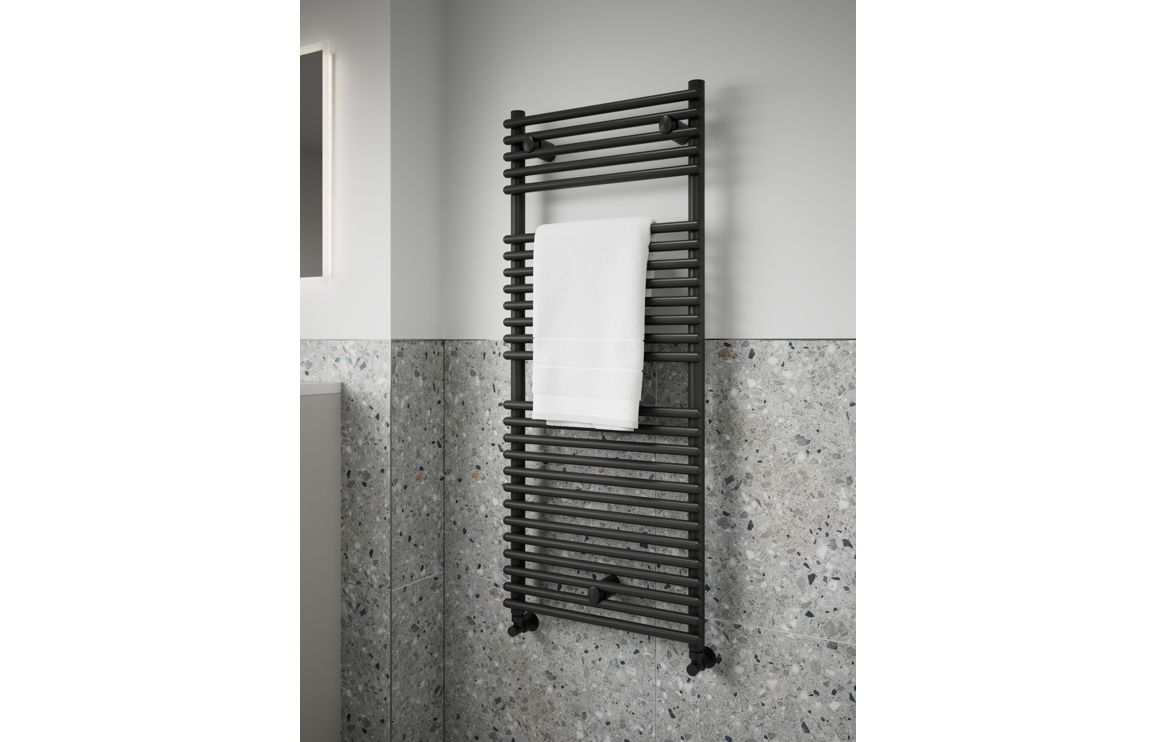 Night Round Ladder Radiator (500x730mm) - Black - Image 2