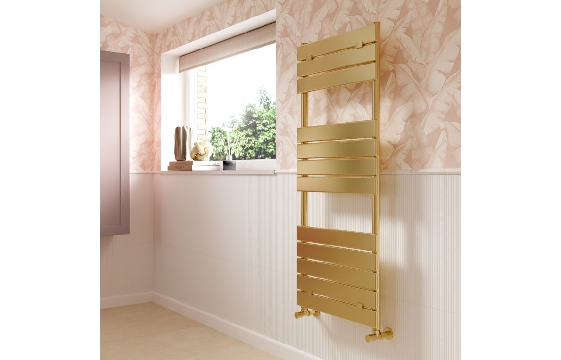 Shadow Square Ladder Radiator (500x1500mm) - Brushed Brass - Image 2